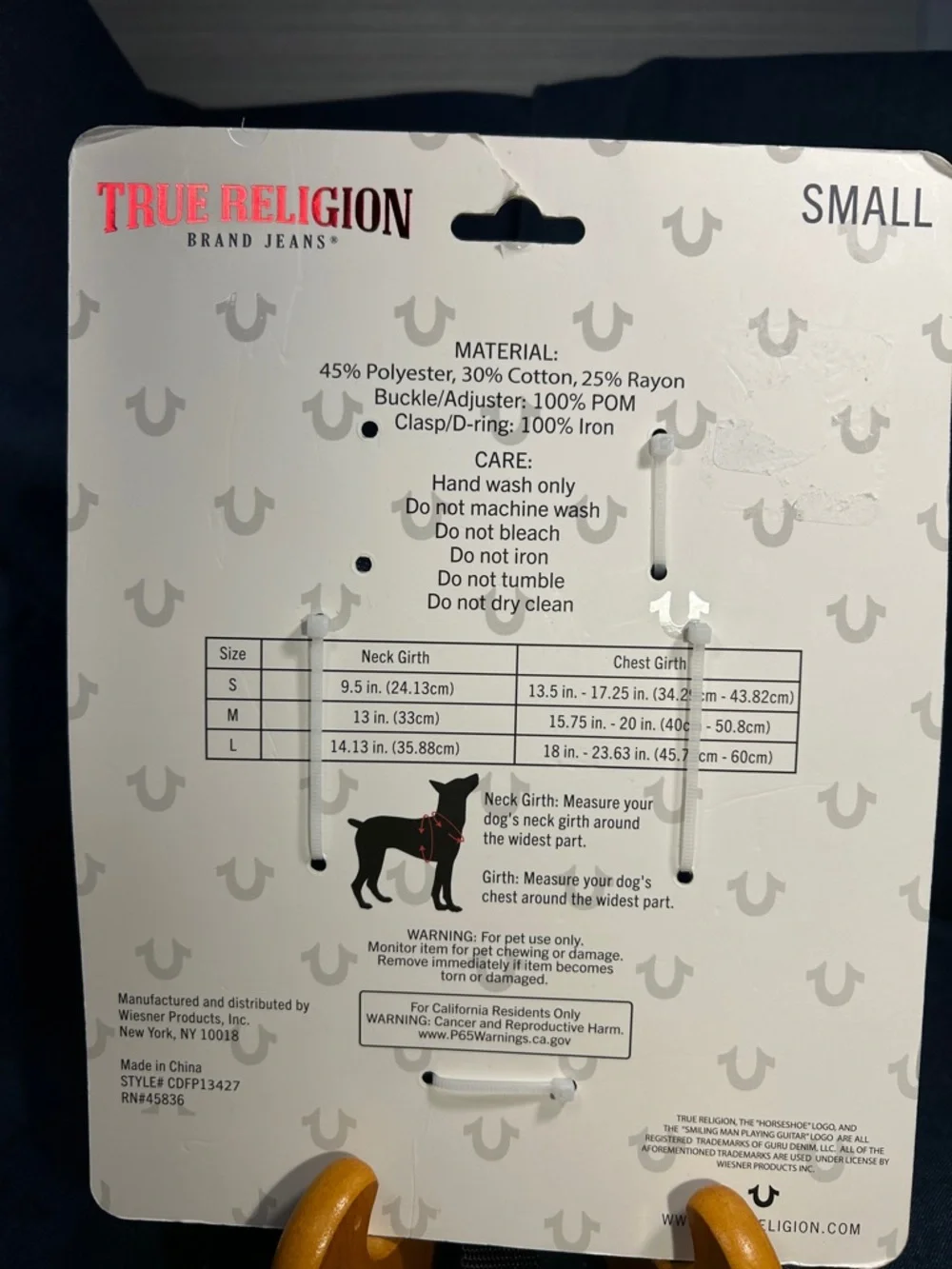 NWT True Religion harness and leash set